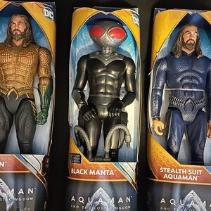 Lot of 3 Aquaman 12 Inch Figures Aquaman, Mantra, Stealth Suit Aquaman